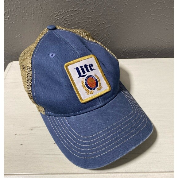 Miller Lite Retro Denim/Mesh Adjustable Trucker Cap - Picture 1 of 4
